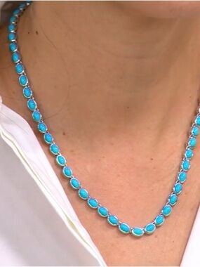 ✨ GENUINE Affinity Sterling Silver Tennis Turquoise Necklace